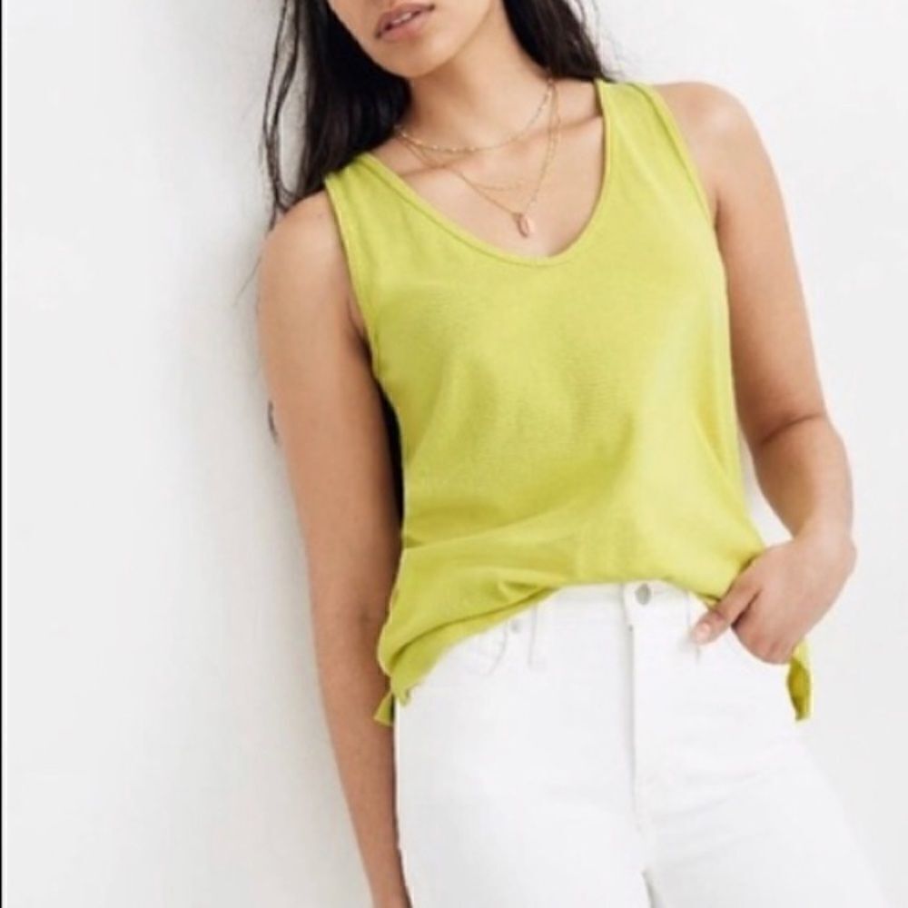 Madewell tomboy tank top Size XS Color pear green